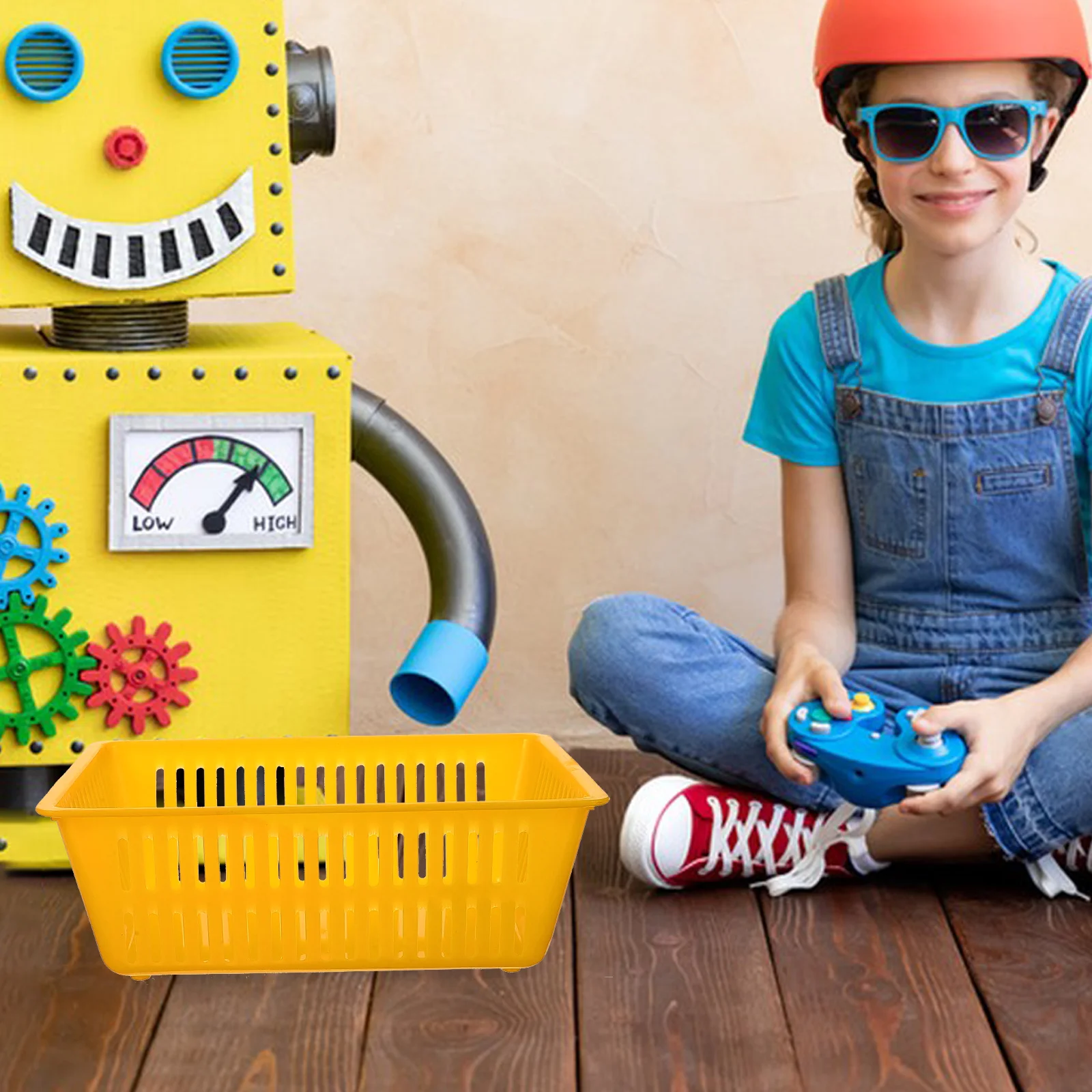 

16pcs Coin Basket Gaming Machine Storage Baskets Container Yellow Red Plastic Durability Construction Color Combination