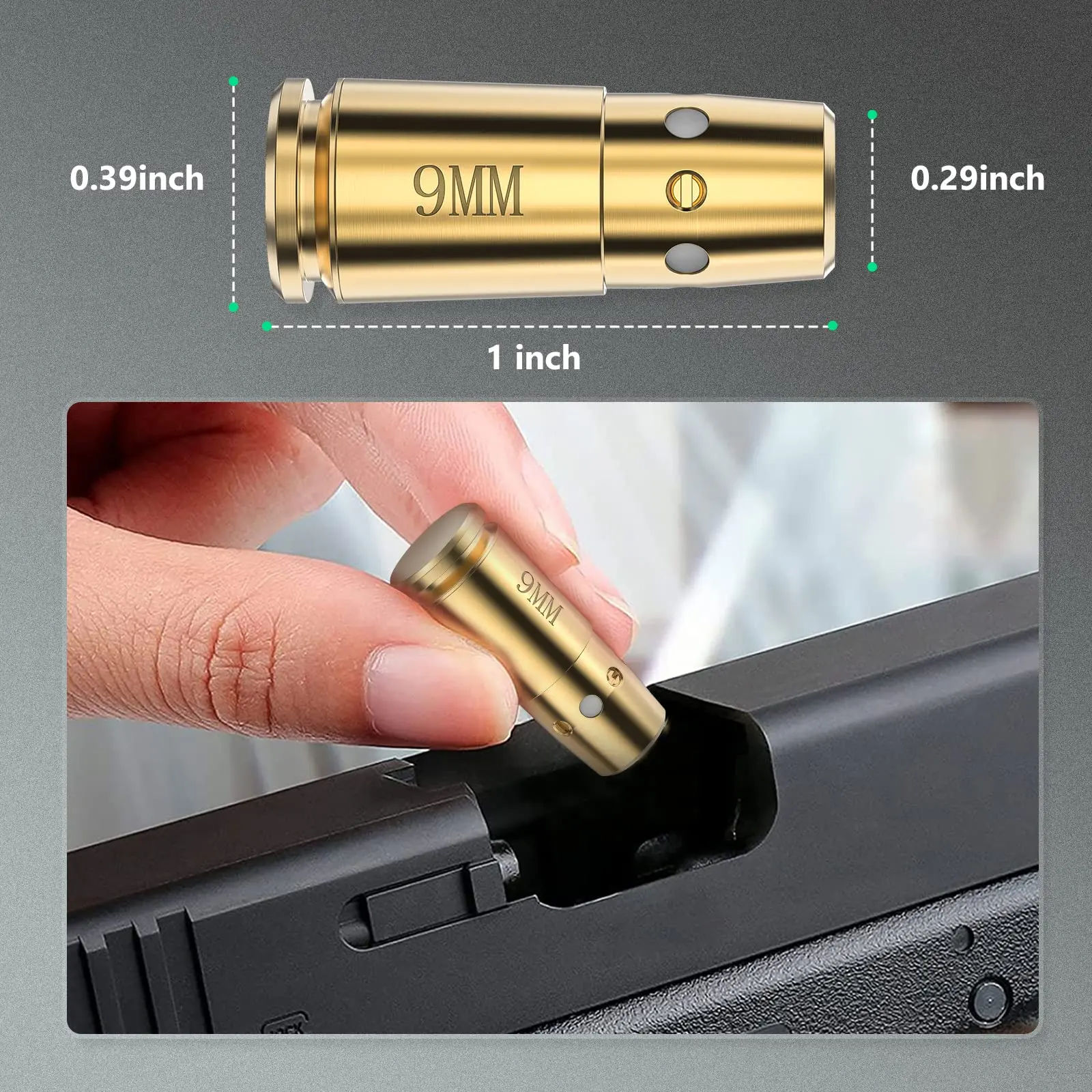 Laser Bore Sights for 9mm /.40 /223Rem, Red Laser Boresighter for Sights and Scopes with Batteries