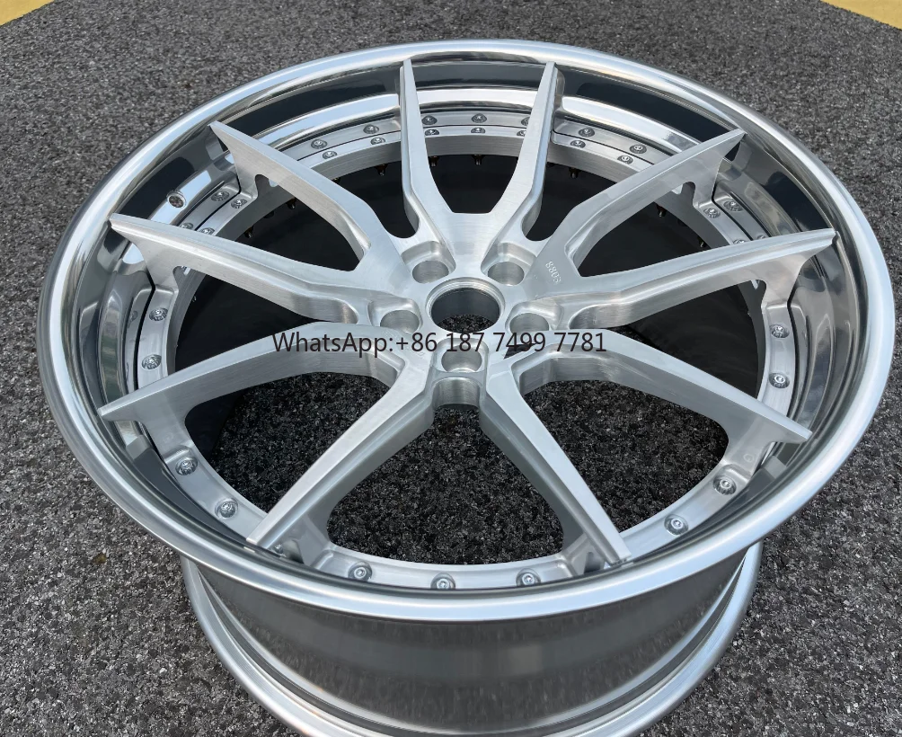 

Factory Direct Sales Luxury Car Wheel Rims 2 Pieced of Forged Wheels 21 22 23 24 26 Inch 6061-T6 Brushed