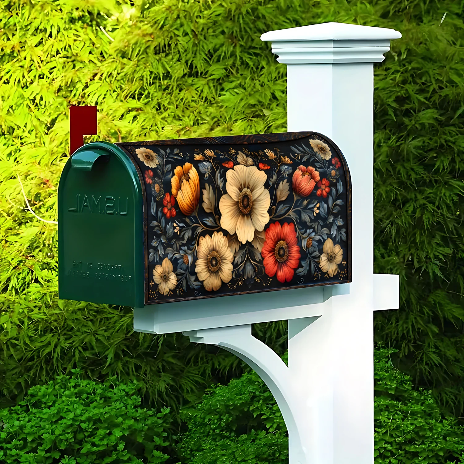 

Magnetic Mailbox Cover Weatherproof Decorative Wrap for Outdoor Mail Box 18x21in Easy Install No Tools Durable Vinyl