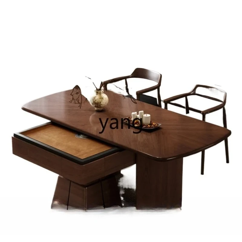 LMM solid wood dining table mahjong table integrated dual-purpose push-pull automatic household high-end mahjong machine