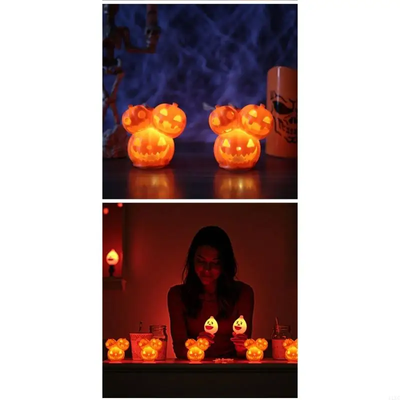Festives Halloween Pumpkin LED Lighting Plastic Lamp for Indoor Outdoor Energy Saving Home and Garden Decoration