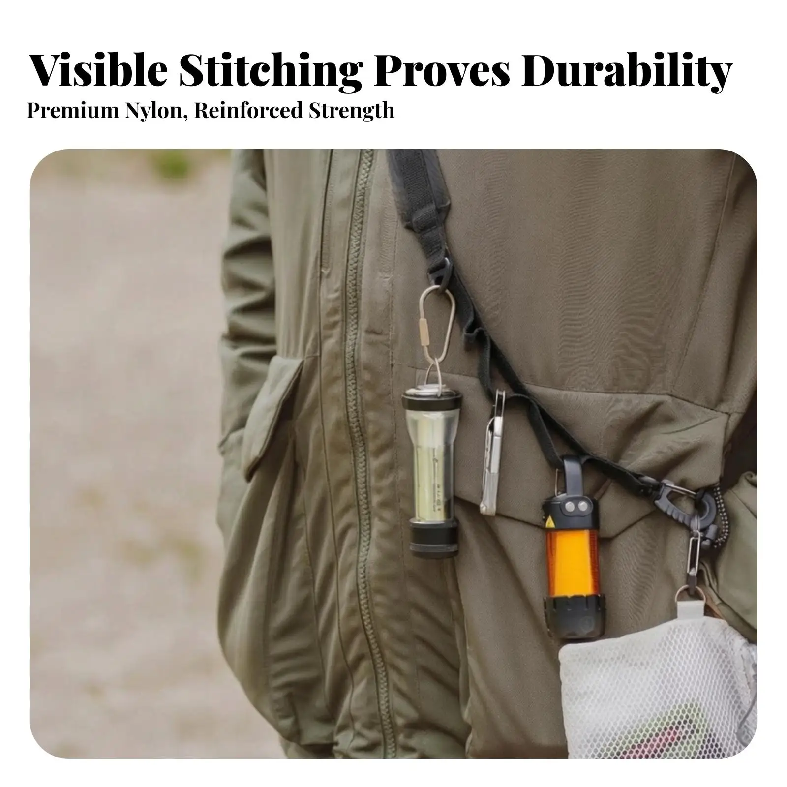 MOLLE Shoulder Strap Shoulder Strap with Clips Strap Accessory Handsunburdened Lightweight for Hikers, Hiking, Camping