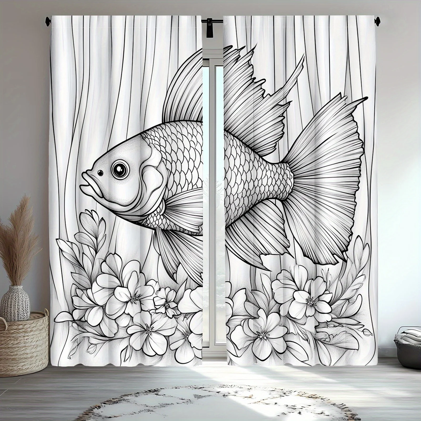 

Шторы с животным принтом, цветочные рыбки и дизайн морской жизни для декора кухни