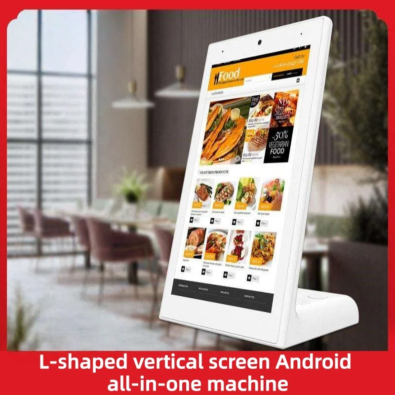 L Shape Vertical Touch Screen Digital Signage Desktop Self Service Order Kiosk HD Advertising Display Menu Player