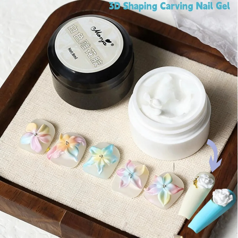 5ml Non-Stick Hand Extension Nail Gel DIY 3D Nail Art Patterns For Sculpting, Shaping & Carving Nails | UV/LED Curing Solid Gel
