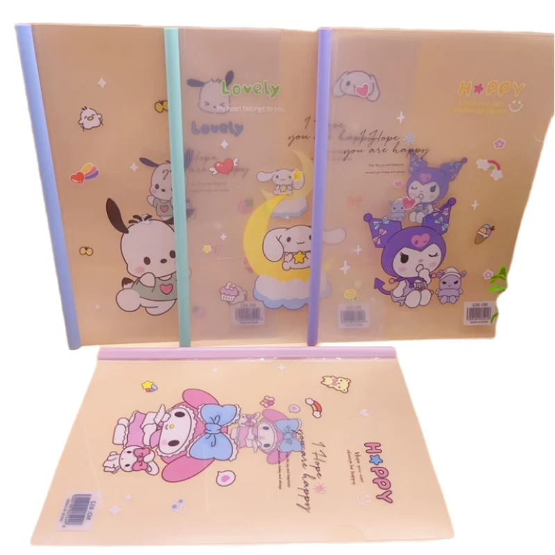 Imagem -05 - Sanrio Desenhos Animados Criativos a4 Pasta Transparente para Estudantes Bonito Forma Pull Rod Clip Aprendizagem Papelaria