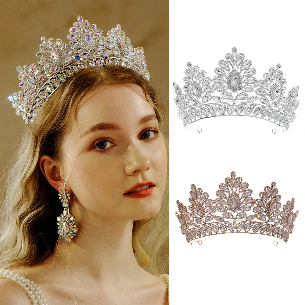 

Crystal Crowns and Rhinestone Tiaras for Bride Women Party Princess Queen Bridal Wedding Hair Accessories Jewelry Headpiece