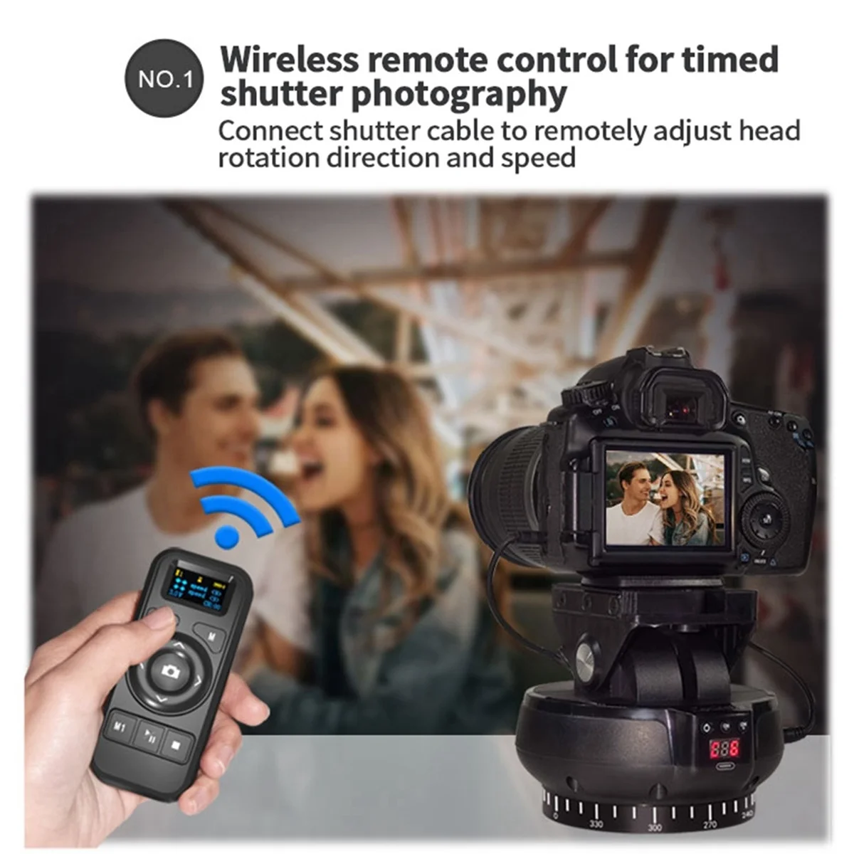 

Y94A-YT-1200 Auto Motorized Head 360 Timed Panoramic Stabilizer Remote Control for Phone Camera GoPro VS