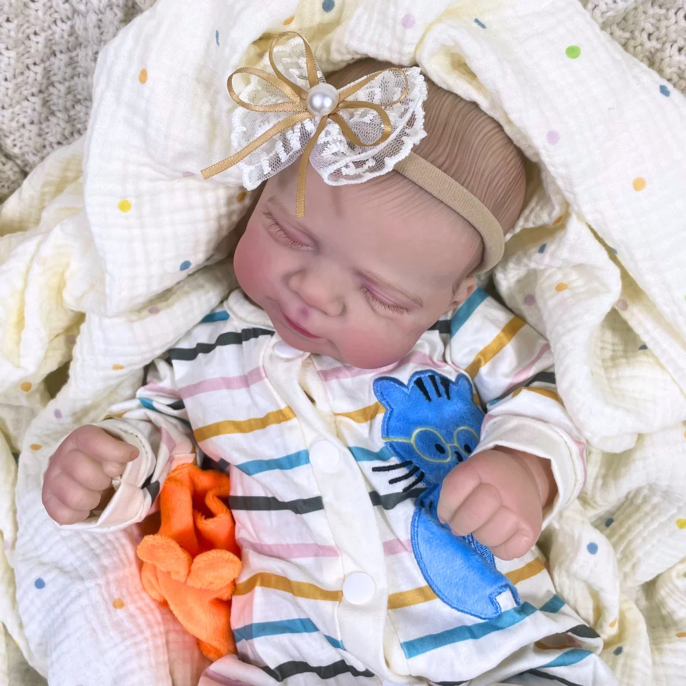 18 Polegada pascale reborn bebê boneca realista recém-nascido tecido macio corpo artesanal 3d pele veias visíveis presente de natal brinquedo boneca