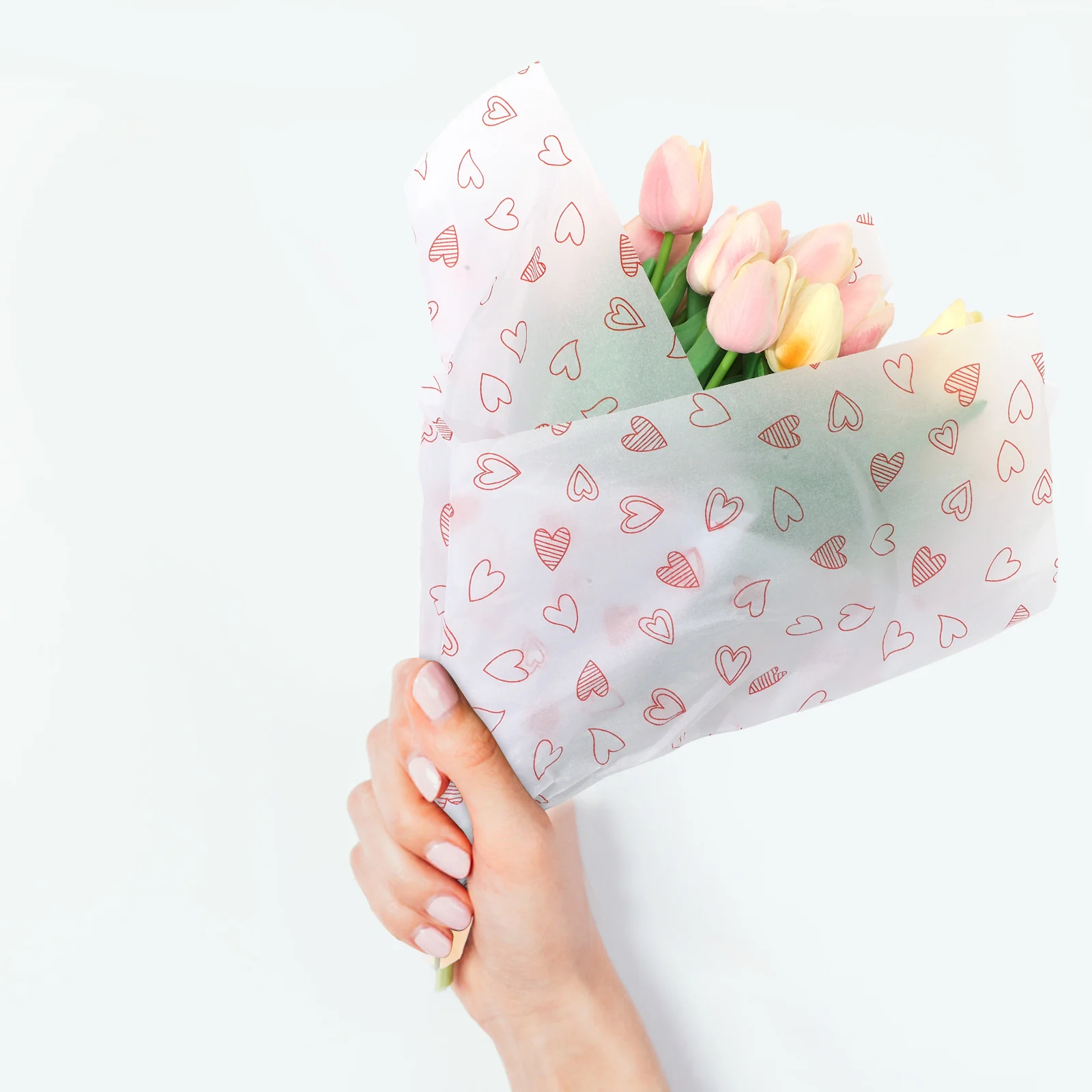 

Gift Wrapping Tissue Paper 28 Sheets Heart Patterned for Bridal Showers Birthdays Weddings Floral Wrap for Bouquets