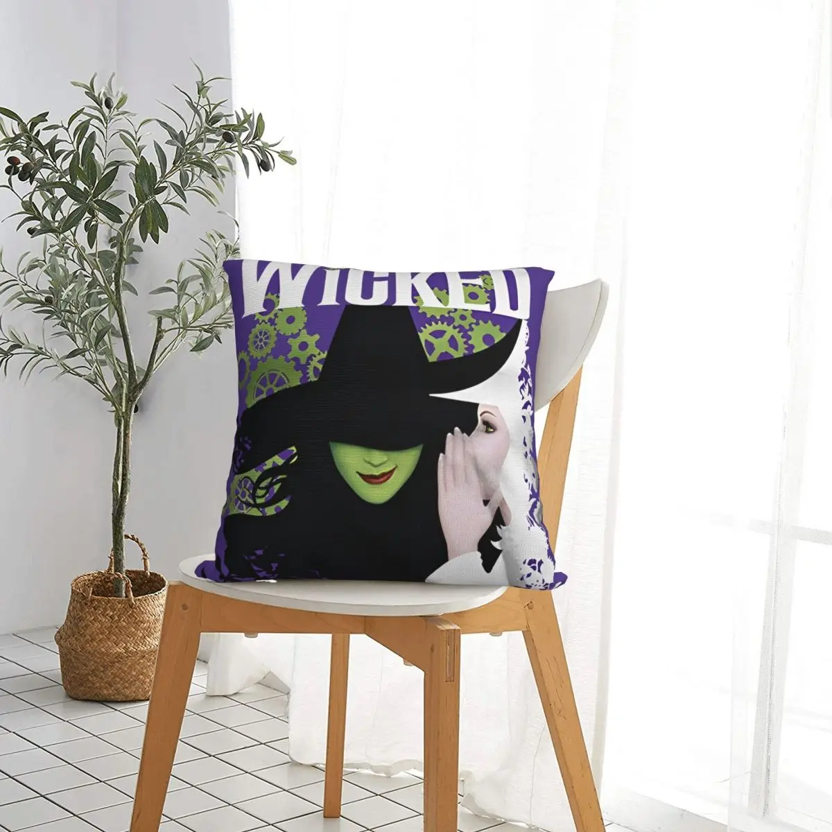 Musical Fantasy Film W-Wicked Pillowcase Polyester Cushion Cover Decorative Throw Pillow Case Cover Bed Square 45*45cm