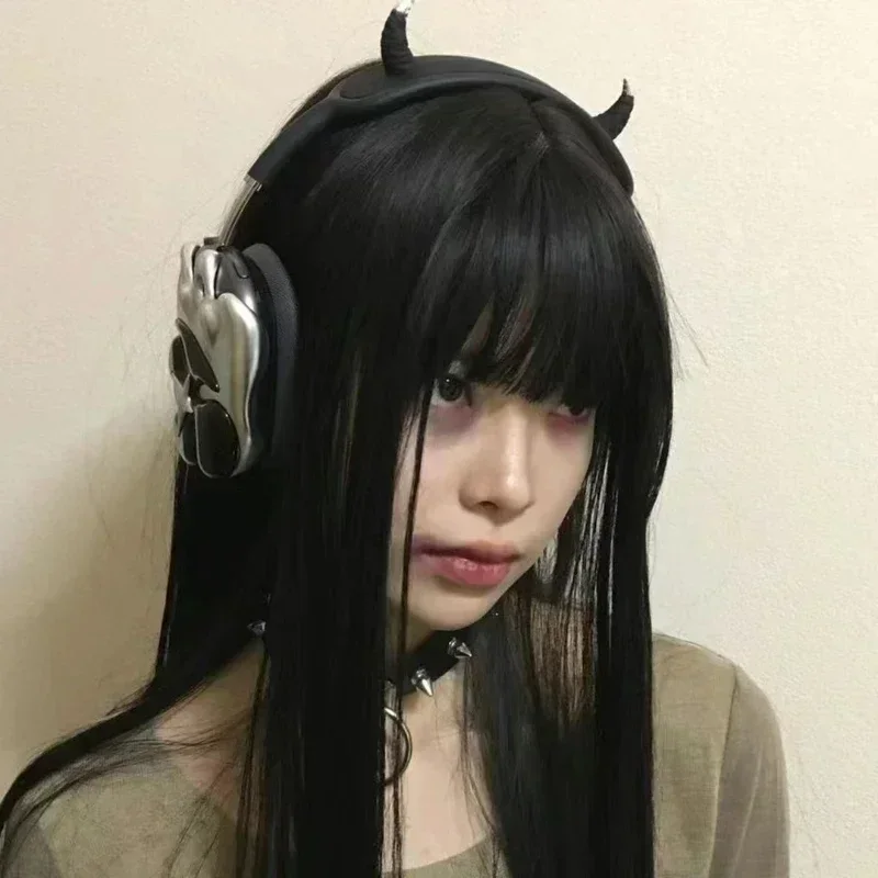 Devil's Horn for Airpods Max Headband Cover Custom Earphone Decoration Resin Silicone Earphone Accessory Case for Airpods MaxY2k