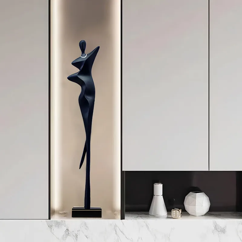 Home Decor Humanoid Art Abstract Figure Sculpture Ornaments,Luxury Living Room Entrance,Slender Statue Floor Decorations Gift