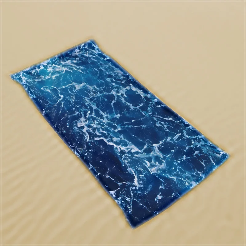 Underwater Museum Style Beach Towel Detailed Shell Illustration for Dive Clubs & Aquarium Souvenir