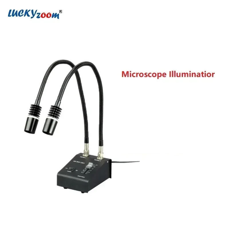 Cold LED Gooseneck Microscope Light Source Dual Optic Fiber Bub Illuminator For Stereo Zoom Microscopio 110V-240V Backlit