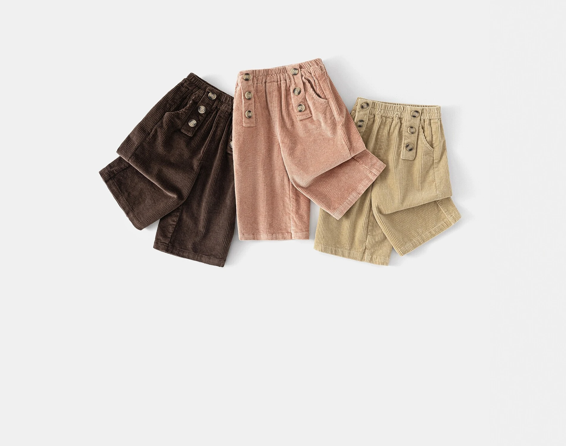 Girls Pants 2026 Autumn Collection New Style for Baby Girls with Wide Legs Loose Corduroy Casual Childrens Pants Straight Tube