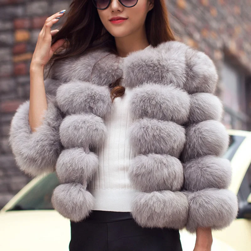 

APIPEE S-4XL Mink Coats Autumn Winter Fluffy Black Faux Fur Coat Women Elegant Thick Warm Faux Fur Jackets For Women 2024 Tops