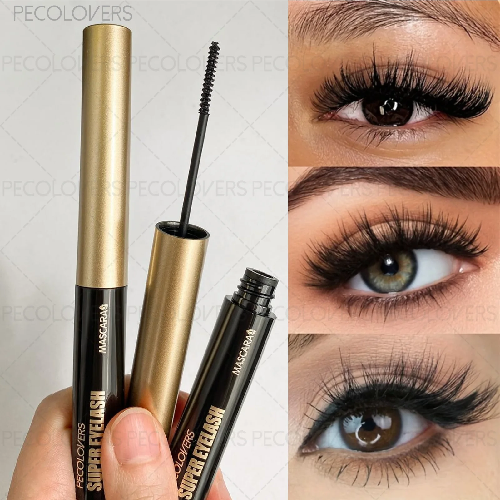 Schwarze Wimperntusche, wasserfest und schweißfest, langlebig und natürlich, schöne natürliche große Augen, Augenkosmetik