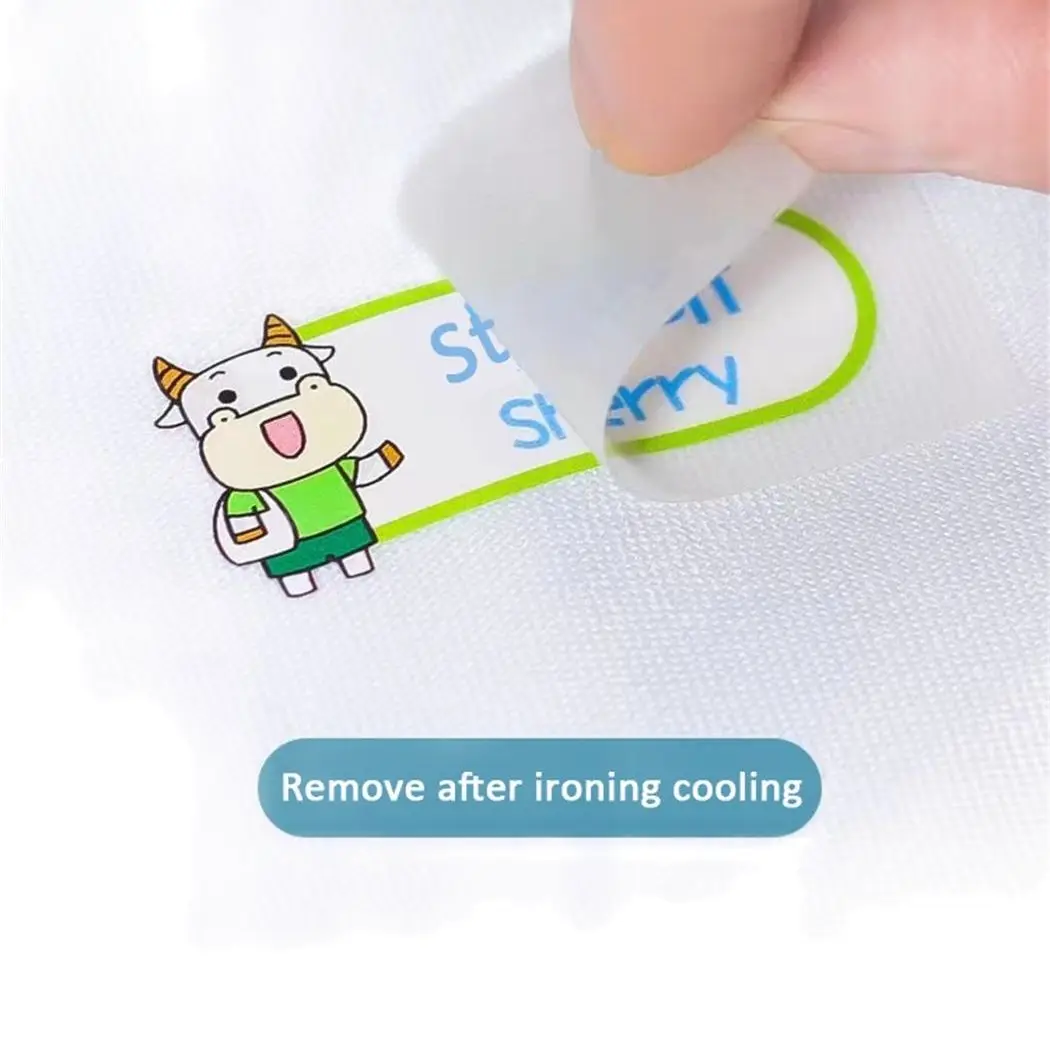 Customized Name Ironing Tag Cartoon Pattern Waterproof Sewing Free Clothes Name Sticker For Kids Children Schoolbag Hat Label