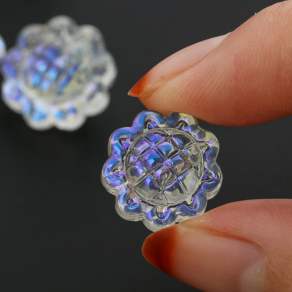 10 sztuk przeszklone koraliki słonecznika Liuli DIY materiały krawieckie kryształowe amulety szklane żyrandole Suncatcher DIY akcesoria ślubne