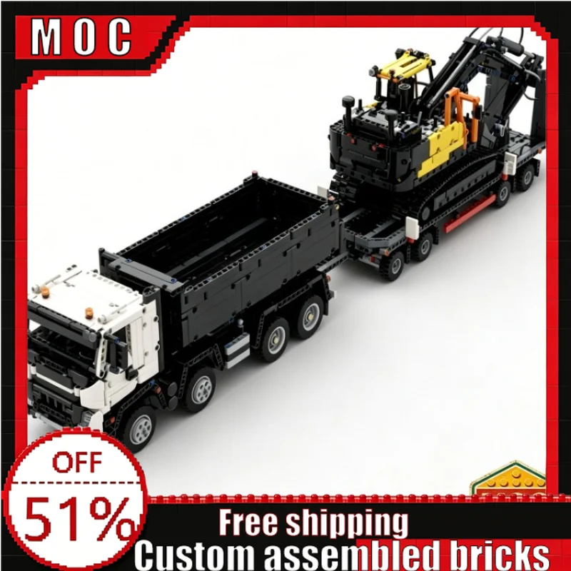 

2879 PCS MOC Heavy Duty Construction Truck & Electric Excavator Advanced Mechanical Building Blocks DIY Assembly Collection Toy