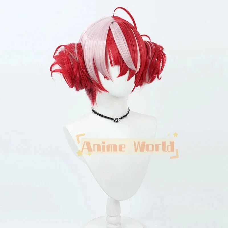 Vtuber Hololive Kureiji Ollie شعر مستعار تأثيري الأحمر مختلط مقاومة للحرارة الشعر الاصطناعية Hololive ID هولو Vtubers حفلة زومبي أوندد