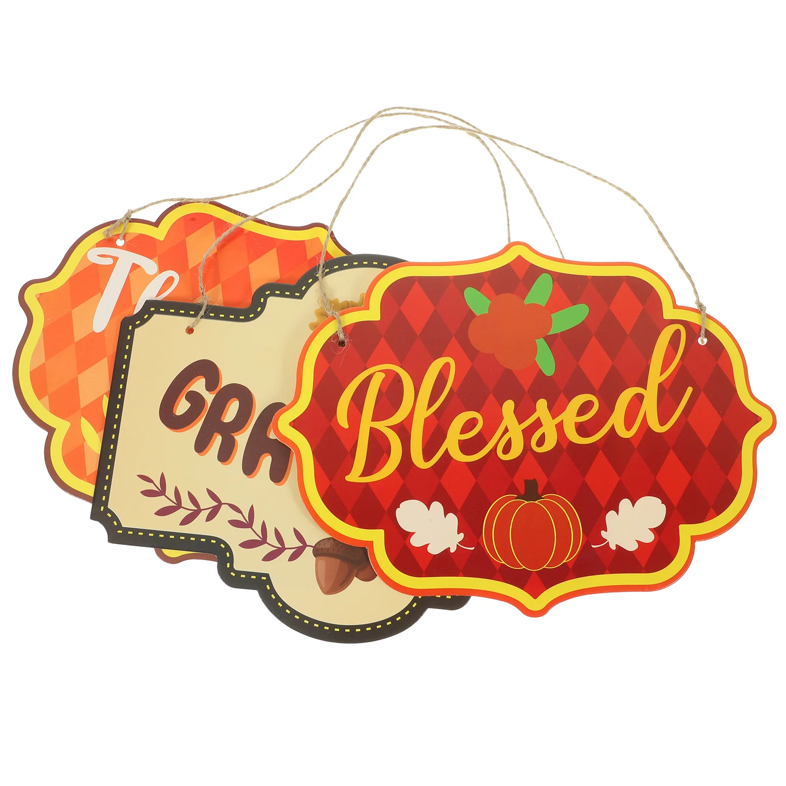 

1 Set Thanksgiving Paper Sign For Front Door Hanging Wall Ornament Party Fall Festival Decor Home Yard Porch Window Display
