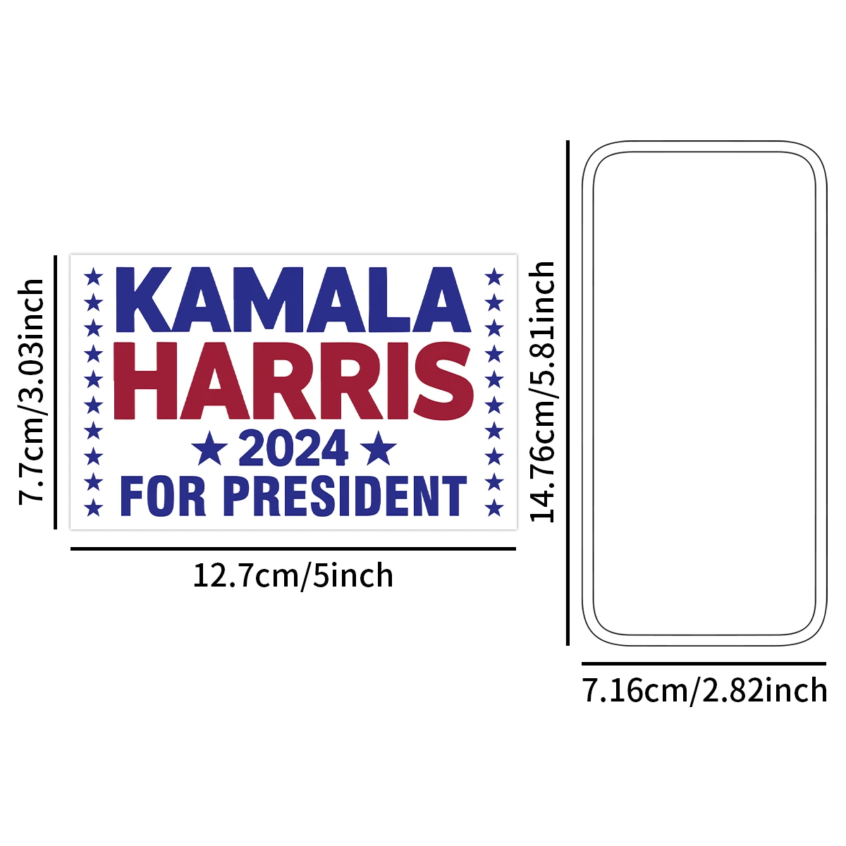 10sheets Kamala Harris for President 2024 Stickers Vote Democratic Stickers for Laptop Bumper Decal Waterproof Vinyl Car Sticker