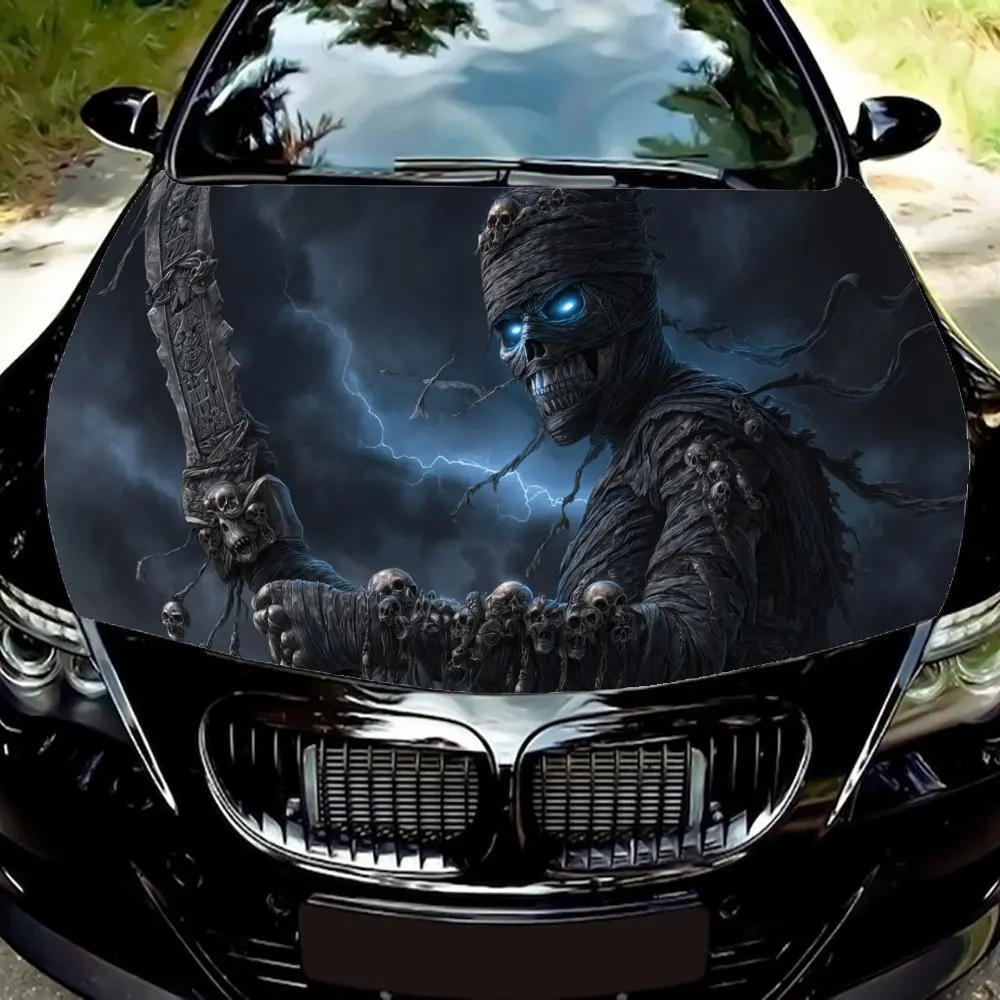 

The Messenger of Death Print PVC Car Vinyl Wraps, Self-Adhesive Waterproof Car Hood Decal Sticker, Car Decoration Protection Sti