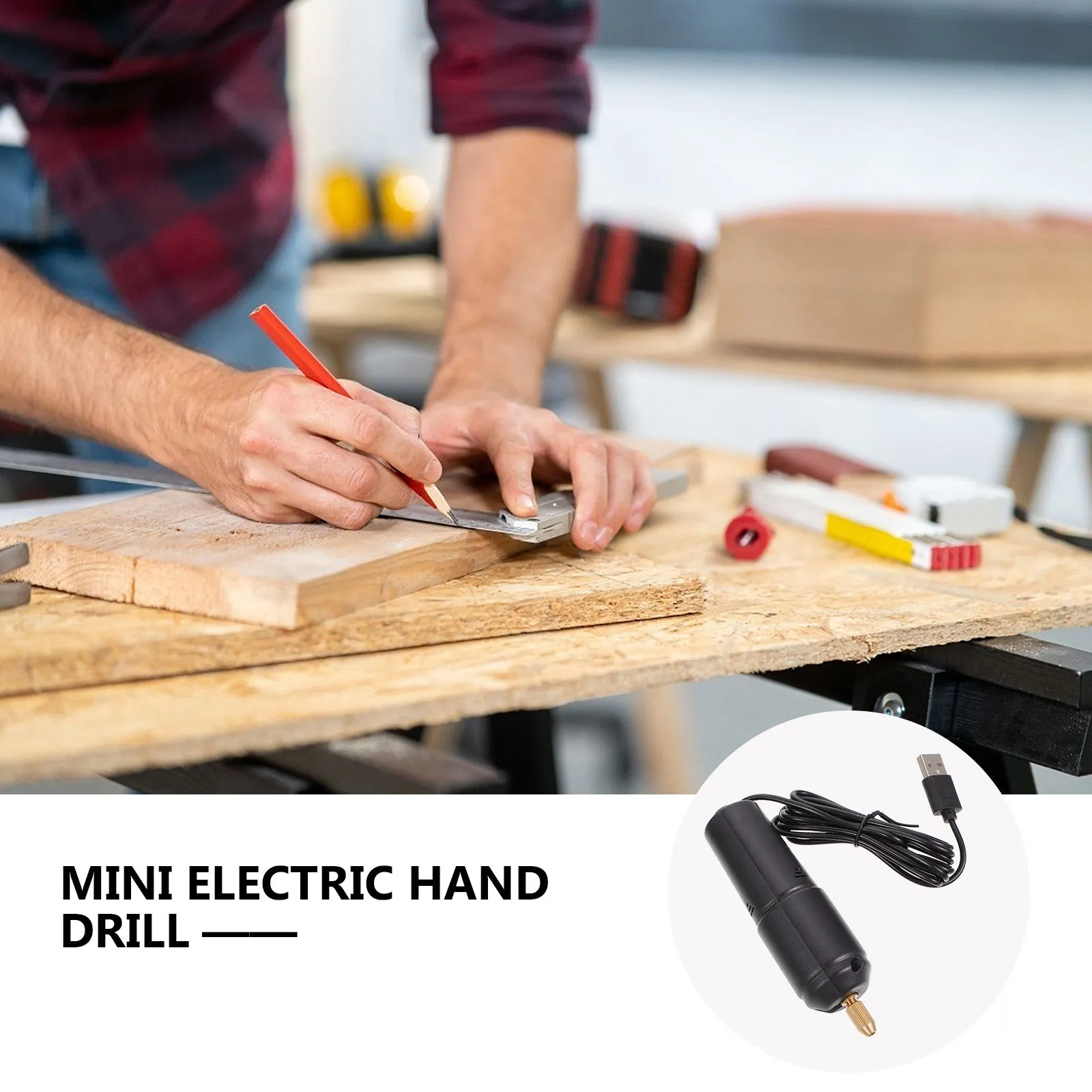 

1Set Mini Hand Electric Drill USB Charging Portable Pearl Punching Aeromodelling Epoxy DIY Handheld Small Electric Drill