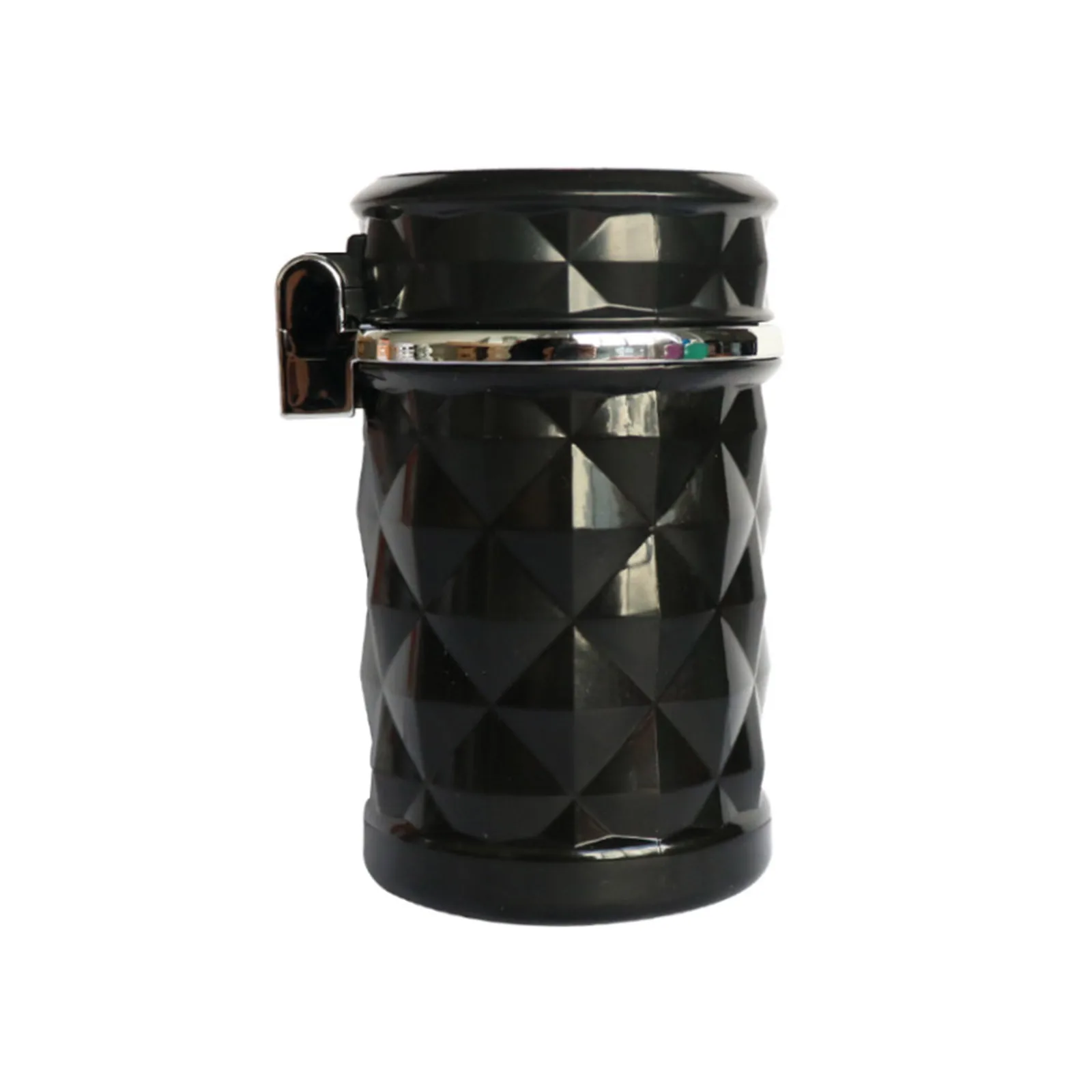 منفضة سجائر السيارة LED المقطوعة بالألماس - ملحق تلقائي مقاوم لدرجات الحرارة العالية مع ضوء متوهج لتوفير الدخان والرماد