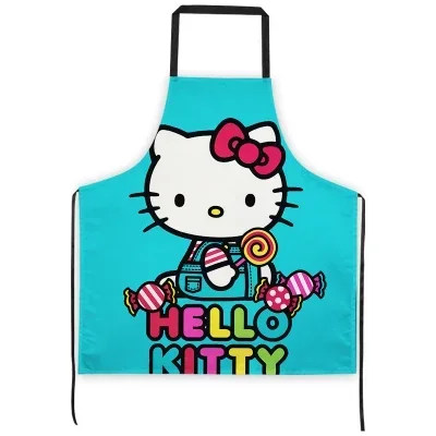 Sanrio Hello Kitty Kitchen Household Cooking Apron Men Women Oil-proof Waterproof Adult Waist Fashion Coffee Avental De Cozinha