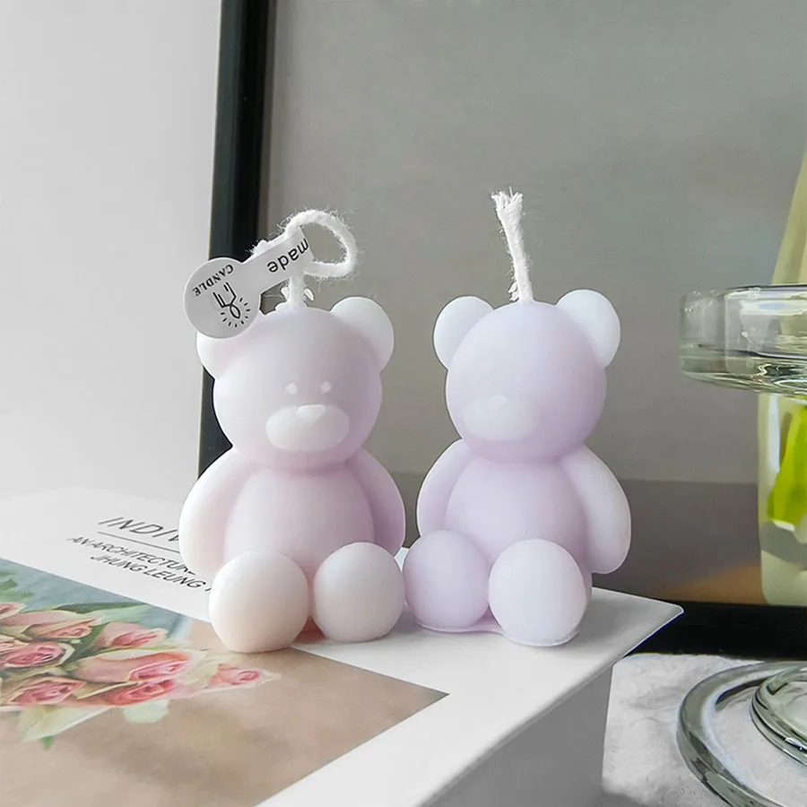 Cute Mini Bear Aromatherapy Candle Cup Creative Home Decoration Birthday Gift Candle Companion Gift