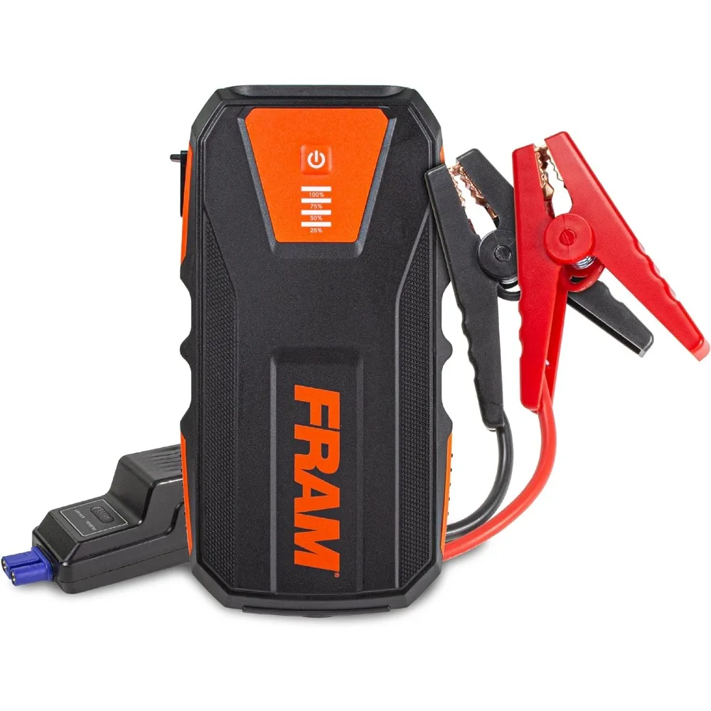 FRAM FEK40008 بطارية السيارة Jump Starter 12000mAh (44.4Wh) ما يصل إلى 5.0L محركات الغاز ومحركات الديزل 2.0L، معزز سيارة الطوارئ 12V مع