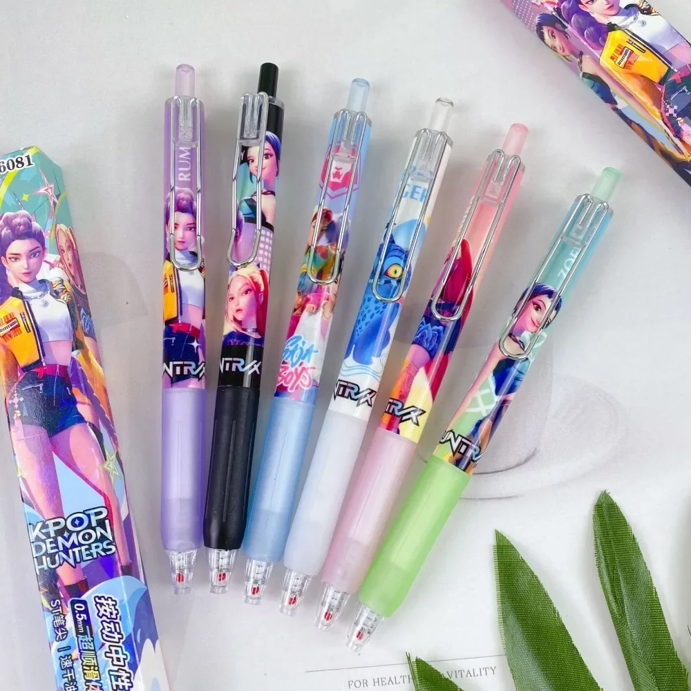 

6/12/18Pcs KPop Demon Hunters Rumi Black Ink Pen Blind Box Student Writinng Gel Pen 0.5mm Anime Figure Stationery Supplies