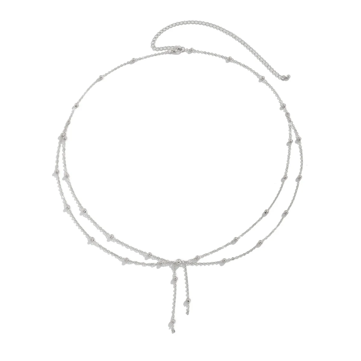 بوهو سلسلة من الخرز المستديرة شرابة قلادة الخصر سلسلة 2025 بسيطة حلوة الإبداعية الذهب اللون المعادن فتاة الجسم سلسلة مجوهرات الأزياء #6