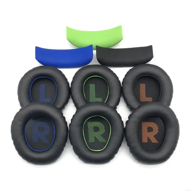Almohadillas para los oídos de cuero proteico, diadema para auriculares inalámbricos JBL Quantum 350 360, piezas de reparación de almohadillas para los oídos