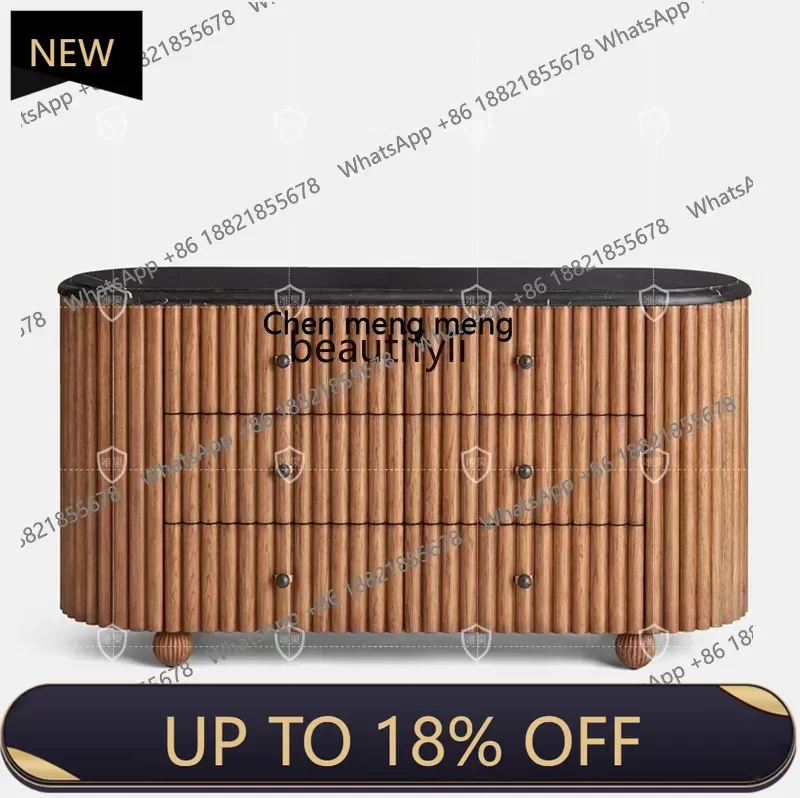 

P178 Mid-Ancient Solid Wood Sideboard Chest of Drawers Retro Style Nordic Storage Cabinet Art Designer Danish Style Sideboard C