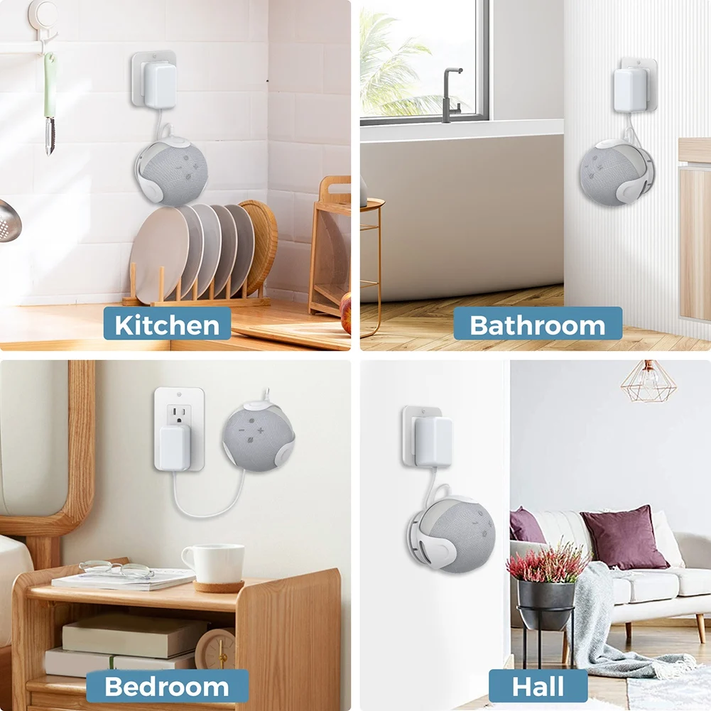 M05K Wall Mount Holder Stand For Echo Dot 4&5 Space Saving Bracket Assistants For Smart Speaker Accessory
