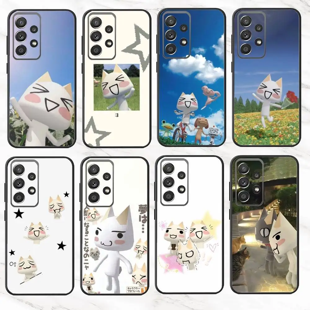 

C-Cute Toro I-Inoue Cat Phone Case For Samsung S25,S24,S21,S22,S23,S30,Ultra,S20,Plus,Fe,Note,10,9,5G Black Cover