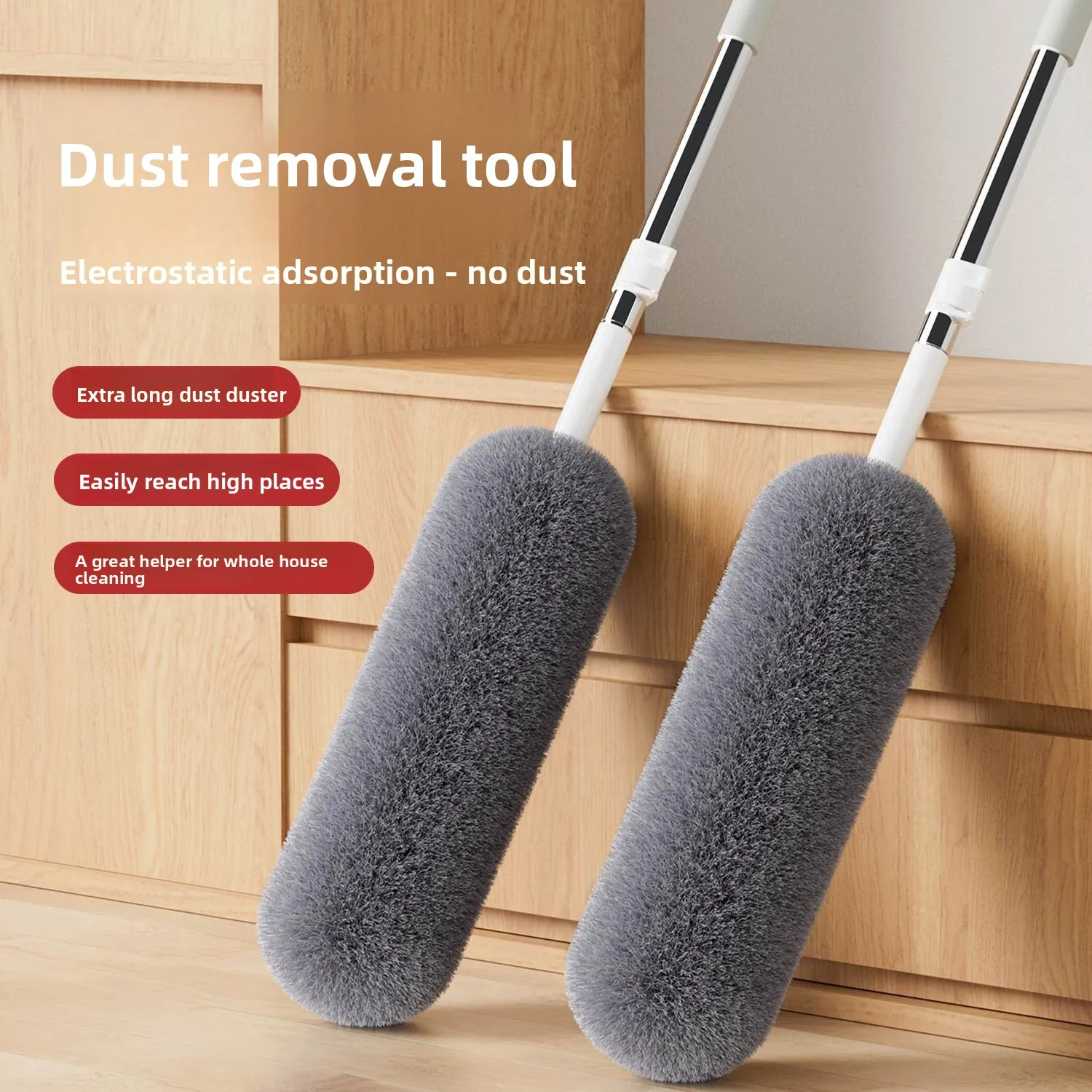 

Универсальная метелка для пыли Exble Chien: статическая, для удаления паутины, инструмент для уборки дома, с круглой насадкой из микрофибры