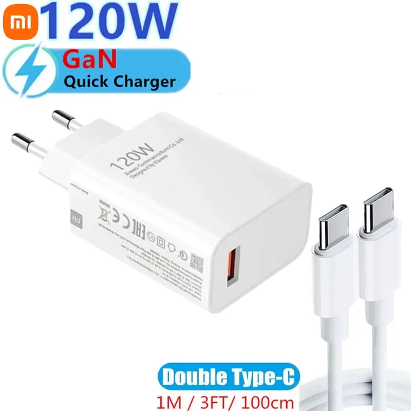 Hot Xiaomi 120W Fast Charging 5 Ports USB C PD Interface Charger Quick Charge Phone Charger Adapter For IPhone Samsung 2024 New