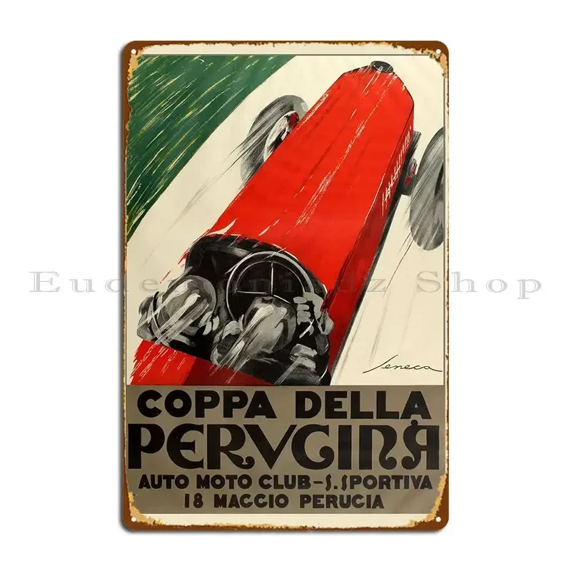 Coppa Della Perugina 1924 de Federico Seneca, cartel metálico para garaje, fiesta, cine, cocina, cartel de metal