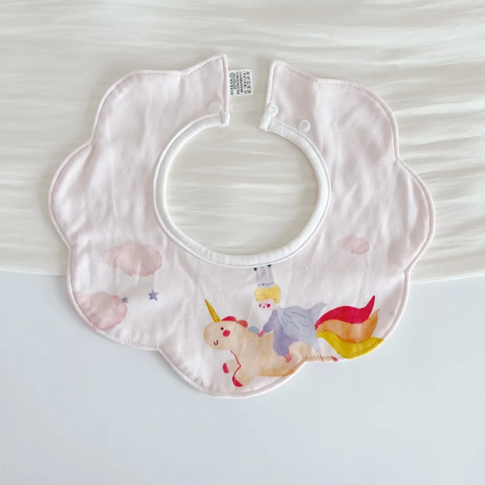 

Милые мультяшные нагрудники против блювоты, хлопковая пряжа, вращающиеся детские слюнявчики, цветочная форма, круглый вырез, детские хлопковые нагрудники для младенцев