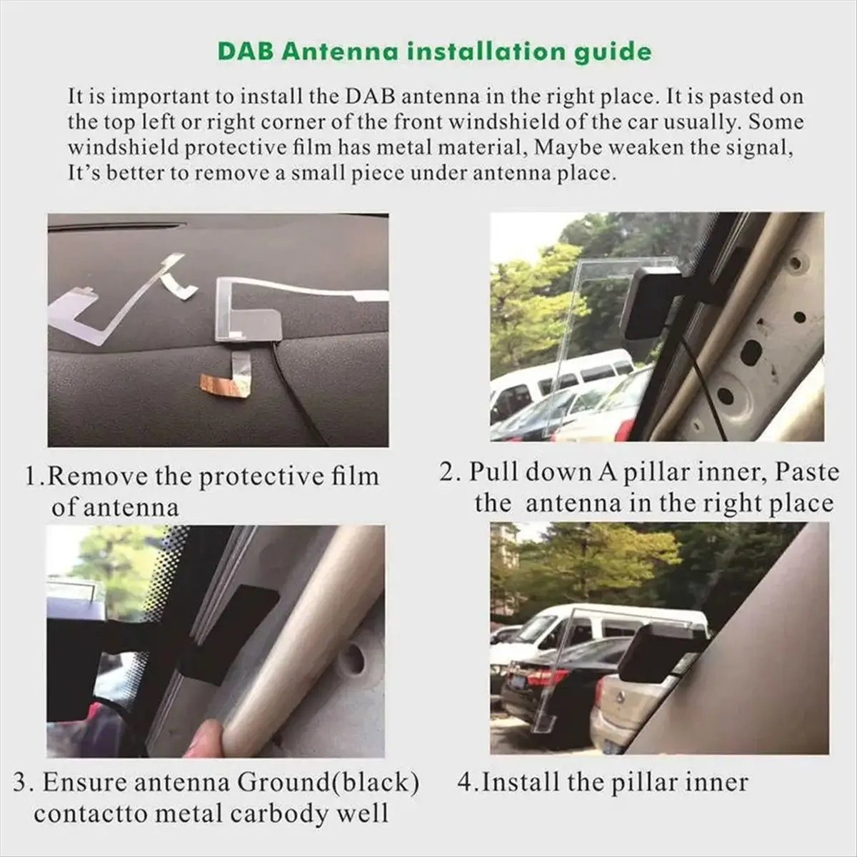 (DT37) DAB + USB Android Car Radio Tuner Window Antenna Navigation APP Control Kit Universal DAB USB Dongle Digital