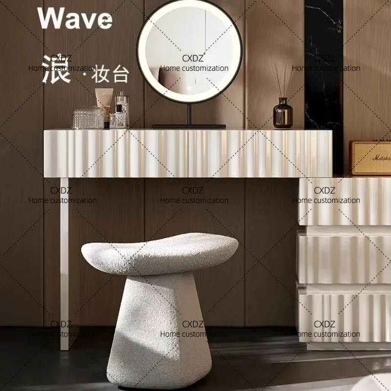 XXModern Luxury Bedroom Solid Wood Makeup Table Storage Cabinet Vanity Desk Dressing Tables Toiletries Furniture Dressers Mirror