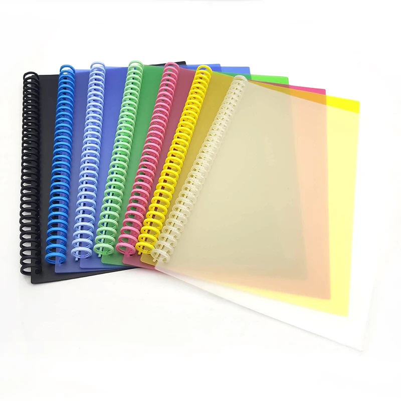 2 Sheets A4 30 Hole Binding Cover & 16mm 30 Holes Plastic Loose-leaf Ring Binder Strip Spiral Binding Set School Accessories