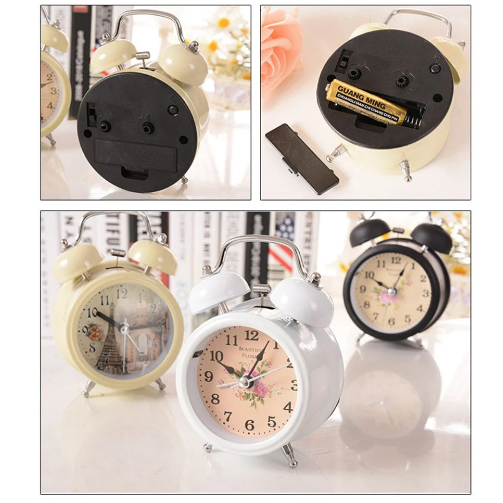 

Alarm Clock Wake up Zoom Desk Electronic Small Desktop with Night Light Metal Ring Bell Pocket Child Free Shipping