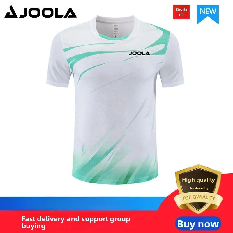 JOOLA's new table tennis and badminton suit short sleeved T-shirt for men and women, quick drying sports suit short sleeved top